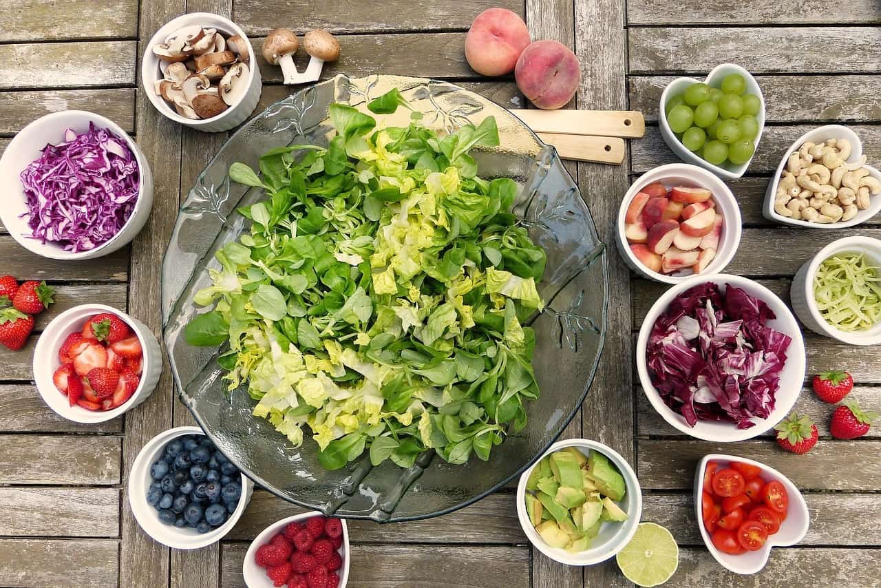 Vegetarisch eten salade